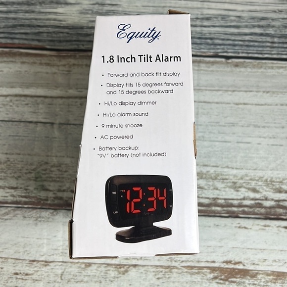 Equity Digital Alarm Clock with 1.8” Tilt Display Brightness & Volume Control - Picture 2 of 4